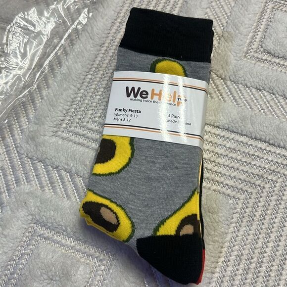 WE HELP - Funky Fiesta Socks - Avocado / Chilis / Tacos - Picture 5 of 5